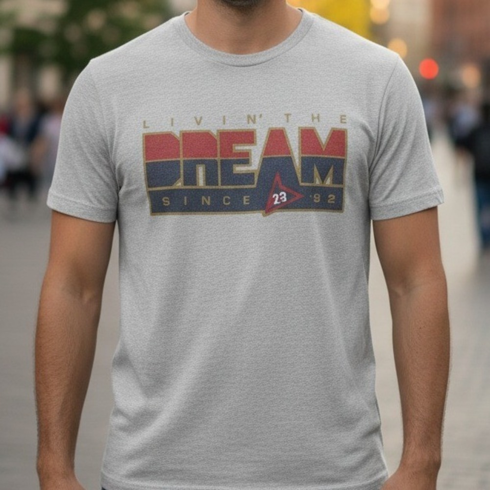 Jordan Brand Mens T Shirt Livin The Dream Graphic Print Grey Short Sleeve